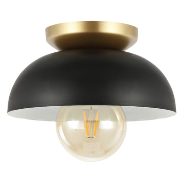 Paulina Classic Industrial Iron LED Flush Mount - JONATHAN Y